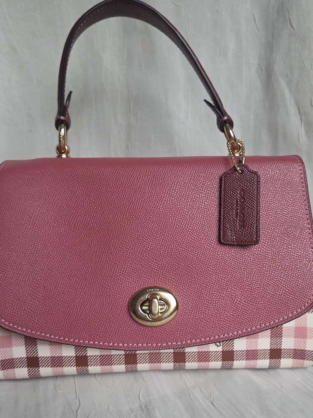 Coach Tilly Top Handle Satchel with Gingham Print
